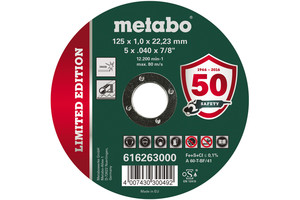 METABO rezna ploča + 125mm x 1,0 x 22,2 inox - set od 10 kom