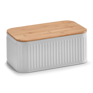 ZELLER kutija za kruh s poklopcem od bambusa, siva 25162