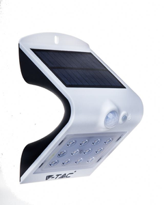 V-TAC 1.5W LED solarna zidna lampa sa senzorom 4000K bijela/crna