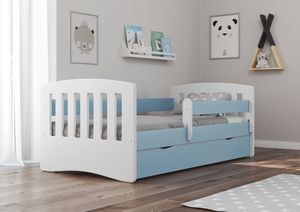 Drveni dječji krevet Classic s ladicom 180*80 cm - plavi