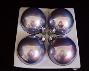 Staklene kuglice pearl efekt 10cm 4kom sive