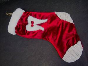 Božićna čarapa bordo/bijela - 40cm