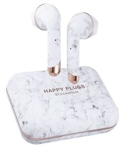 Happy Plugs, Air1 Plus, Earbud bežične slušalice, bijelo mramorne