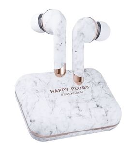 Happy Plugs, Air1 Plus, In-Ear bežične slušalice, bijelo mramorne