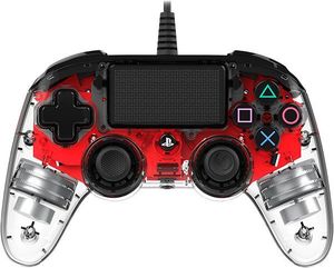 Bigben PS4 Nacon Compact Light Wired Controller prozirno-crveni