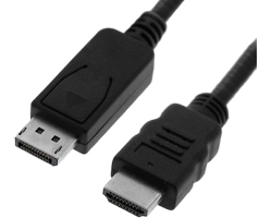 Roline VALUE DisplayPort kabel v1.1, DP - HDMI (HDTV), M/M, 3.0m, crni
