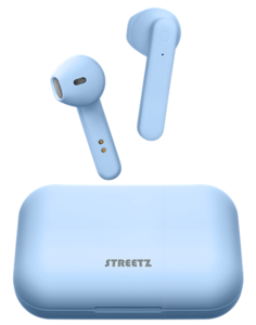 STREETZ slušalice TWS-107, mikrofon, Bluetooth, TWS, plave, 5 godina jamstva