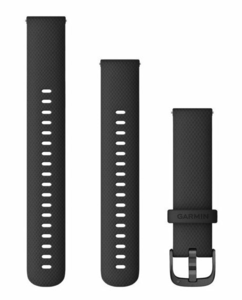 Garmin zamjenski remen 18mm - Black (siva kopča) za vivoactive 4S / 4