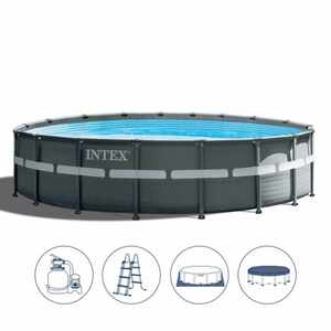 INTEX ULTRA FRAMETM montažni bazen 549 x 132 cm sa pješčanom filter pumpom + podloga + pokrivalo za bazen + ljestve