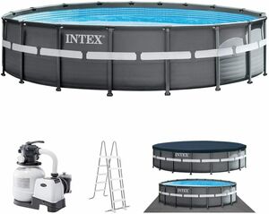 INTEX ULTRA FRAMETM montažni bazen 610 x 122 cm sa pješčanom filter pumpom + podloga + pokrivalo za bazen + ljestve