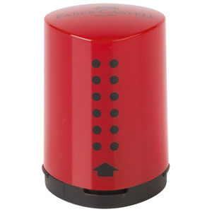 Šiljilo, pvc s pvc kutijom 1 rupa Grip 2001 mini, crvena, Faber Castell
