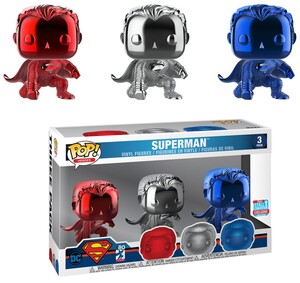 FUNKO POP! Movies: Justice league 3pack Superman (Chrome) Convention 2018