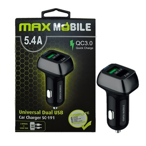 MM auto adapter USB DUO 3.0, 27W brzo punjenje, 5.4A, crno-sivi