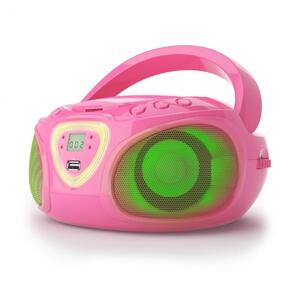 Auna ROADIE BOOMBOX, roza, CD, USB, MP3, AM / FM radio, Bluetooth 2.1, LED efekt u boji