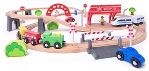 Woody željeznički set sa vijaduktom i električnom lokomotivom