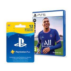 PlayStation Plus Card 365 Days Hanger + FIFA 22 PS5