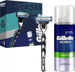 Gillette poklon paket Classic (brijač, pjena za brijanje 100 ml)