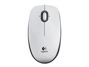 Logitech B100, OEM, optički miš, bijeli, USB (910-003360)