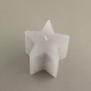 Svijeća frost zvijezda 7xh7,5cm- siva