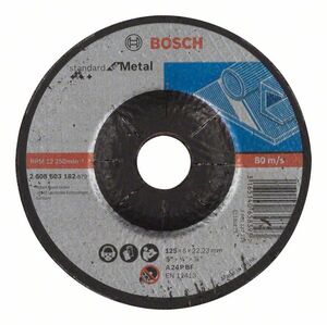 BOSCH Standard za metal, brusna ploča, savijena A 24 P BF, 125 mm, 22,23 mm, 6,0 mm
