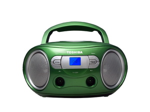 TOSHIBA boombox, FM, CD, LCD, DC + baterije, zeleni TY-CRS9
