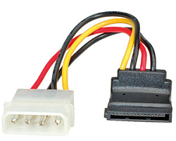 Roline naponski kabel, 4-pin HDD - SATA (90°), 0.1m