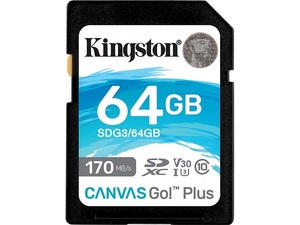 Memorijska kartica Kingston Canvas Go! Plus SD, R170MB/W70MB, 64GB