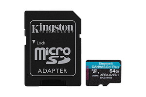 Memorijska kartica Kingston microSD, Canvas Go! Plus, R170/W70, 64GB