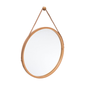 FIVE okruglo ogledalo 38x1.5 cm, bambus/staklo