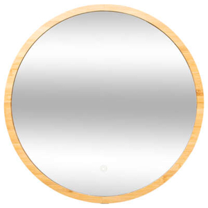 FIVE zidno okruglo LED ogledalo, 57x3x57 cm, bambus