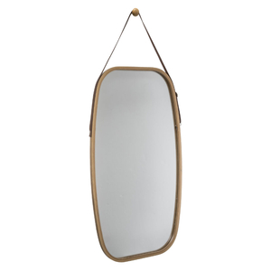 FIVE zidno ovalno ogledalo 43x1.6x77 cm, bambus/staklo