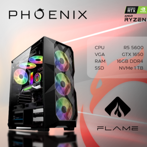 Phoenix FLAME Z-530, AMD Ryzen 5 5600G, 16GB RAM, 1TB M.2 SSD, nVidia GeForce GTX 1650, Free DOS, stolno računalo