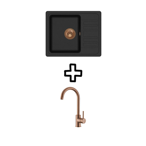Aquasanita Notus SQ102W + Vida PVD Black metallic/Bakar