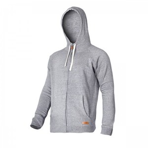 LAHTI pulover s kapuljačom na patentni zatvarač, 320 g/m², sivi - M veličina