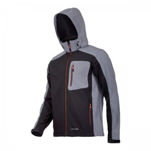 LAHTI jakna softshell s kapuljačom, crno-siva, veličina M