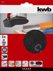KWB brusna tkanina za ekscentrične brusilice, Ø 150 mm, 5/1, GR 80