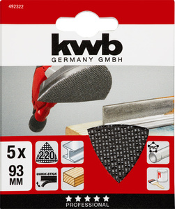 KWB brusna tkanina za višenamjenske brusilice, 93 x 93 mm, 5/1, GR 220