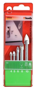 KWB set svrdla za staklo, 4-10 mm, 5/1