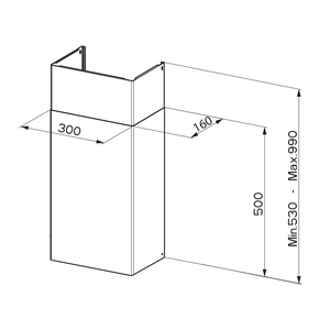 Faber Kit Chimney 300×160 H990 WH – 112.0569.163