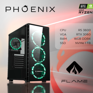 Phoenix FLAME Z-559, AMD Ryzen 5 3600, 16GB RAM, 1TB M.2 SSD, nVidia GeForce RTX 3060, Free DOS, stolno računalo