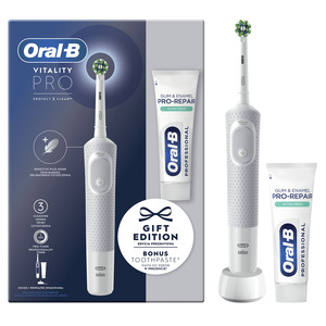 Oral-B električna četkica VITALITY PRO, white + Oral-B Pro 75 ml