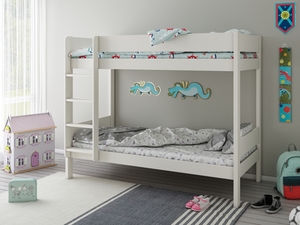 Drveni dječji krevet na kat Estella - bijeli - 190*90 cm
