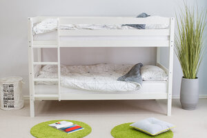 Drveni dječji krevet na kat Martin - bijeli - 200*90 cm