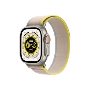 Apple Watch Ultra, 49mm Titanium Case with Yellow/Beige Trail Loop - S/M