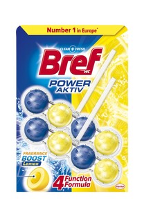 Bref Power Aktiv Lemon, osvježivač za WC školjke, 2x50g