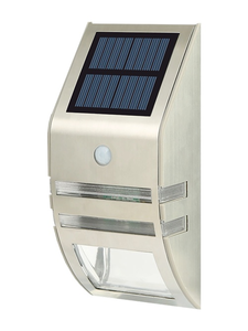 KSA ELEKTROPROFI Zidna solarna led svjetiljka sa senzorom pokreta 50lm, IP44, inox
