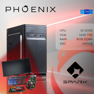 Računalo Phoenix SPARK Z-193 Intel i3-12100/8GB DDR4/ SSD 240GB/24" monitor/tipkovnica/miš/slušalice/podloga