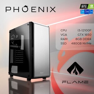 Phoenix FLAME Z-569, Intel i3-12100F, 8GB RAM, 480GB SSD, nVidia GeForce GTX 1650, Free DOS, stolno računalo