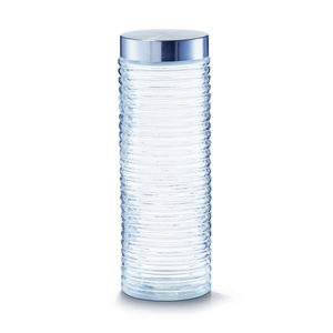 Zeller Doza staklena, “grooved“, 2000 ml, inox poklopac, Ø10,5x29,5 cm, 19773