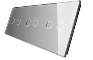 LIVOLO panel za prekidač 2+2+2, srebrna metalik